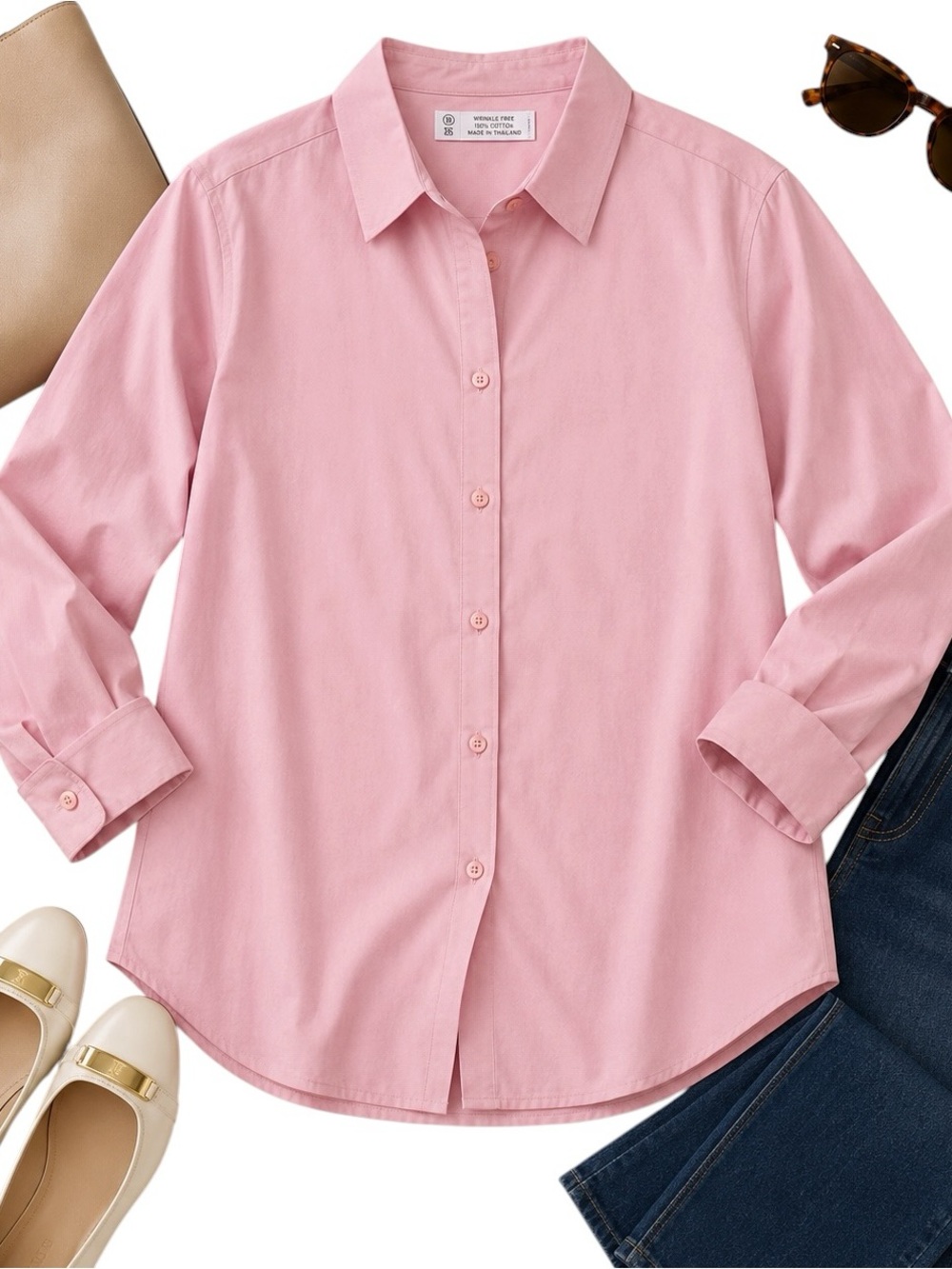 Foxcroft Pink Wrinkle Free Button Front Shirt Womens Plus Size 18 Career in EUC